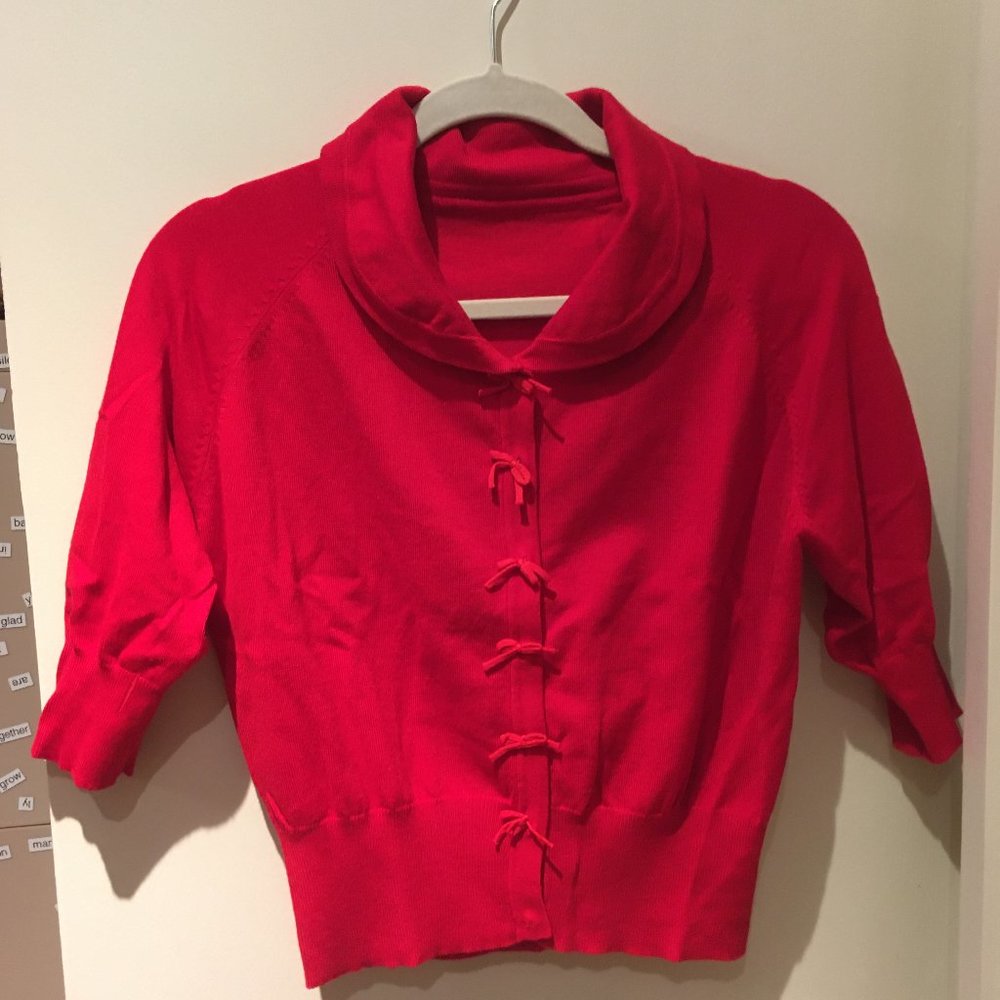 Red Peter Pan Collar Modcloth Cardigan